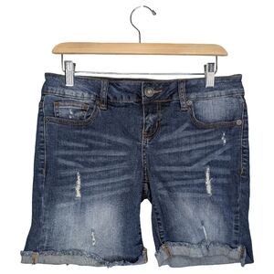 Guess Y2K Low Rise Distressed Rolled Hem Denim Cutoff Shorts | Size 29